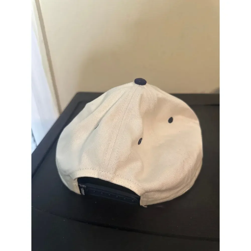 Vans Snapback Cream/Brown/Blue Hat Cap Embroidered Logo, 'Property of Low' - Picture 3 of 4